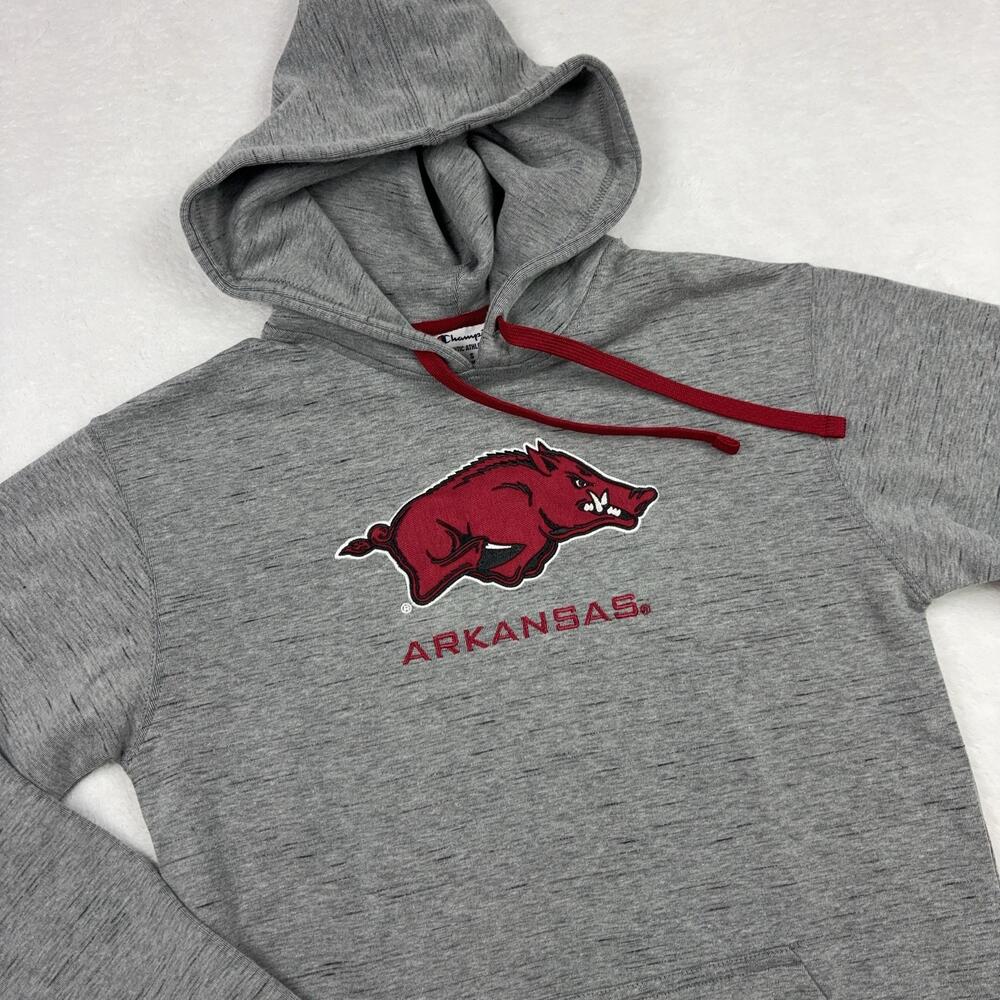 Arkansas Razorbacks Champion Hooded Sweatshirt Men S Gray Football NCAA